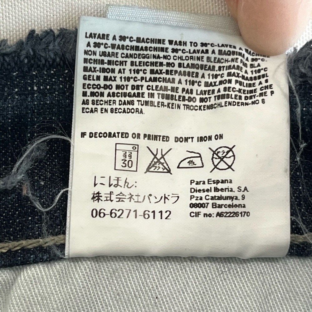 DIESEL Y2K Vintage Jeans Frayed Distressed Fringe Button Fly Flare Wide Leg Slit - Picture 12 of 12